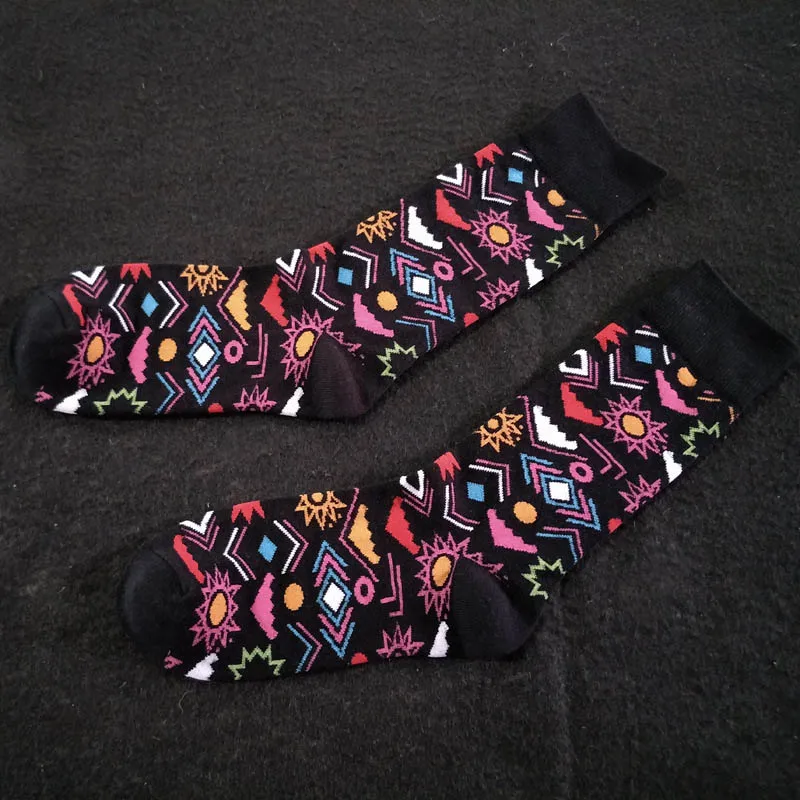 Носки для Для мужчин; сезон весна-осень, зима, хлопок Personlity рисунком символа космический рисунок впитывающей пот с дезодоратором дышащие носки в стиле унисекс - Цвет: 3