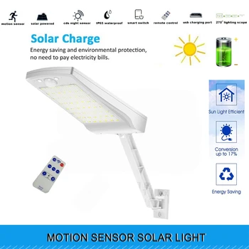 

Solar Street Lights Outdoor Lamp, 56 LEDs 900 Lumens, with Remote Contro Light Control, Dusk to Dawn Security L