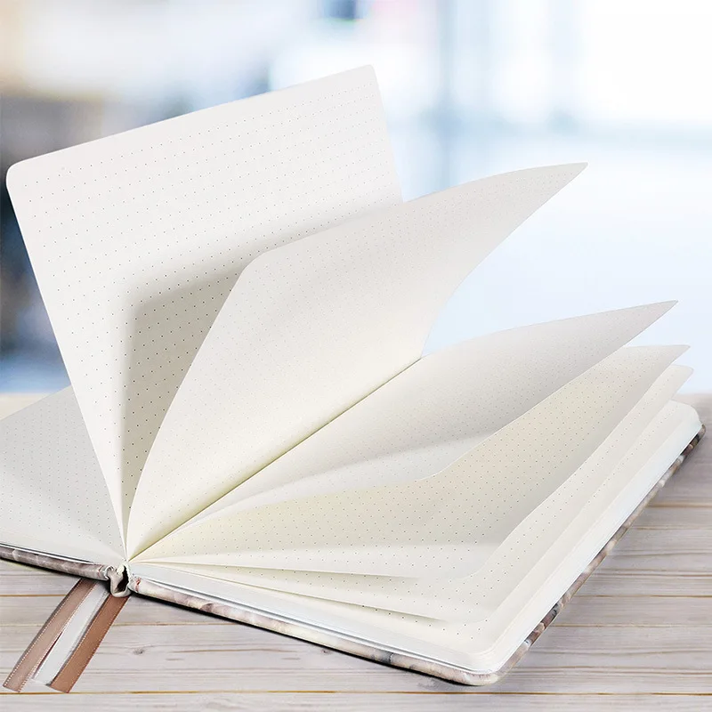 Блокнот формата А5 Bullet Journal с мраморной текстурой, планировщик с белыми точками, Bullet Journal, 80 листов, офисный школьный планировщик