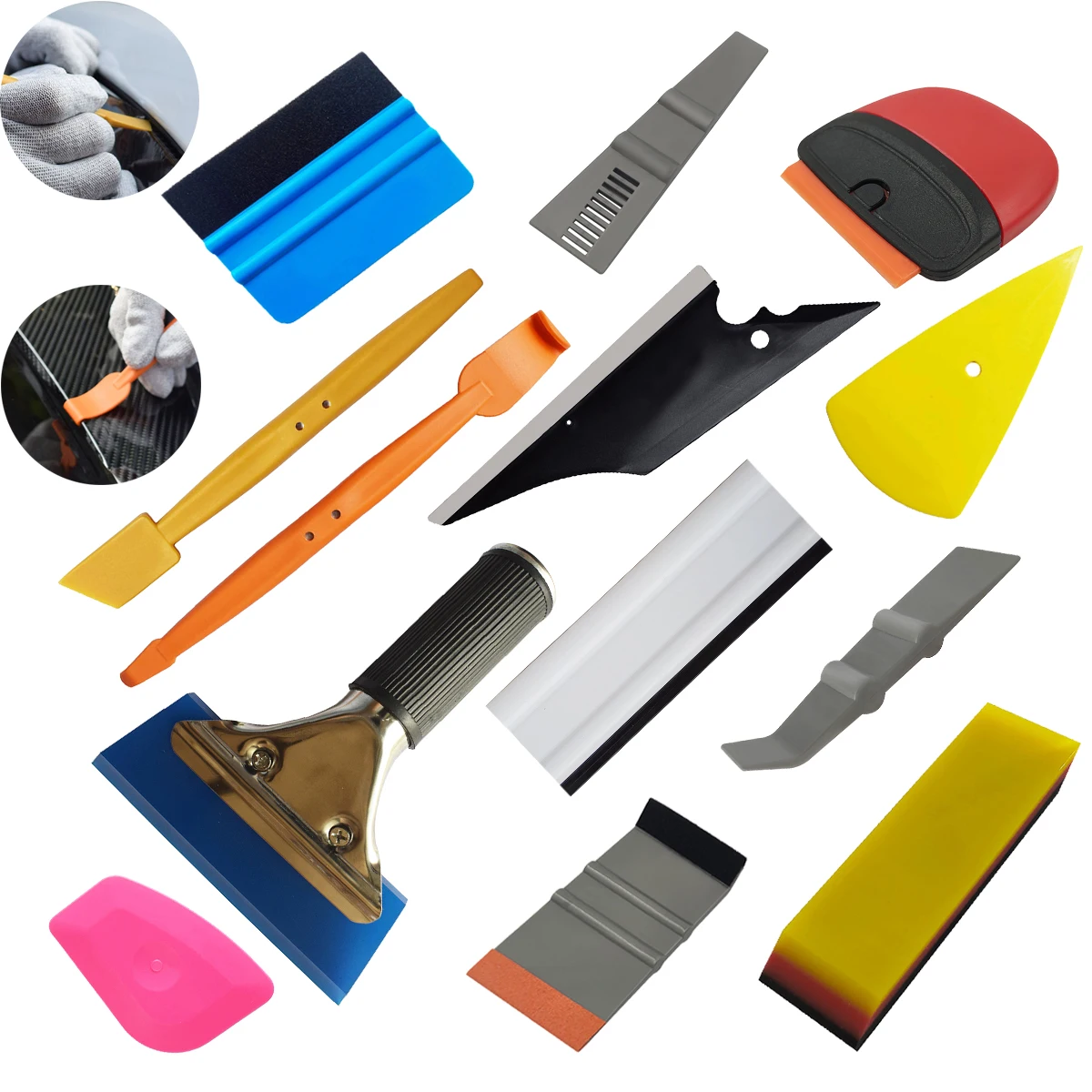 

Car Goods Vinyl Wrap Tool Set Kit Magnet Squeegee PPF Scraper Carbon Fiber Film Wrapping Knife Window Tinting Accessories T02