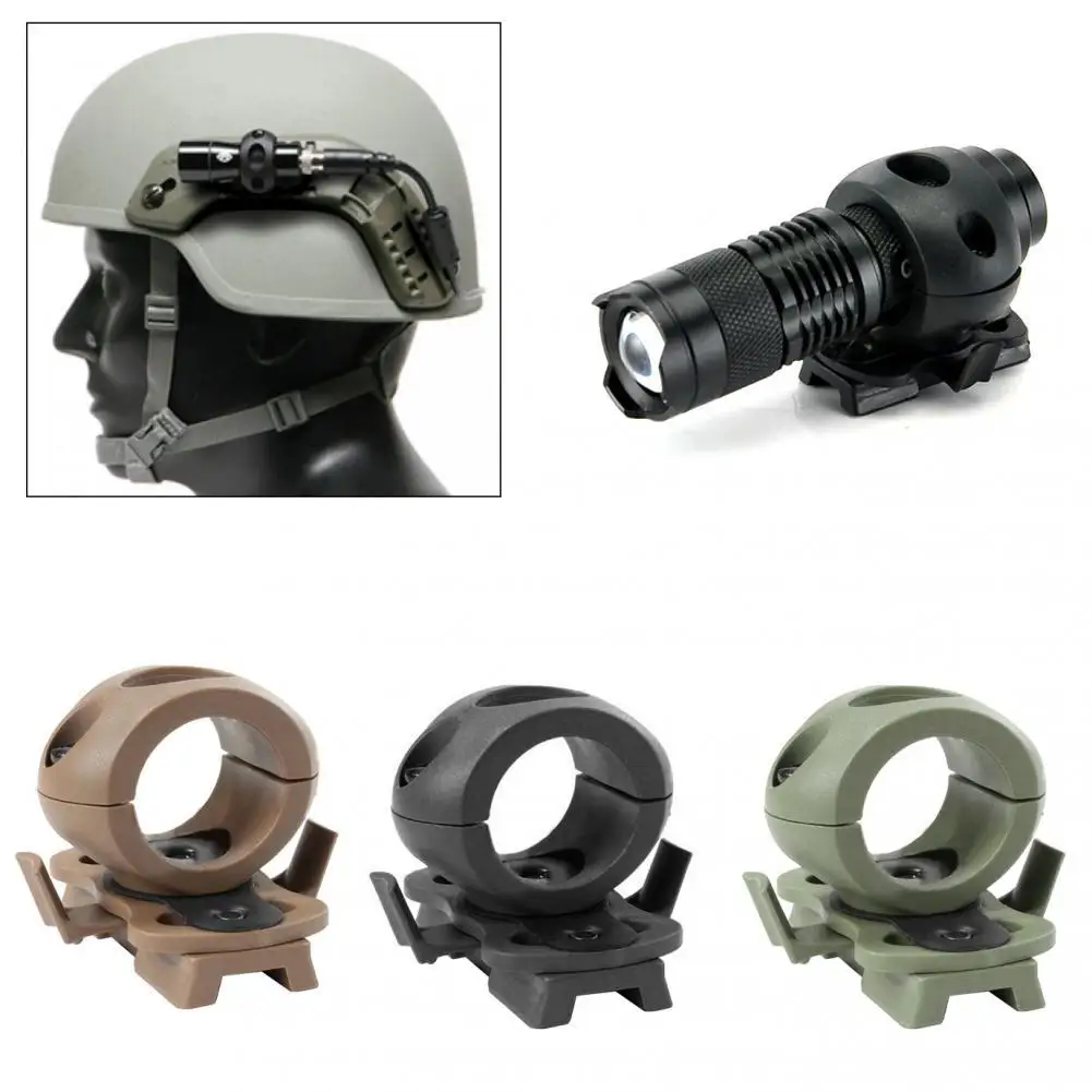 Tactical Quick Release Helmet Flashlight Mount Holder Clip Clamp Accessory 