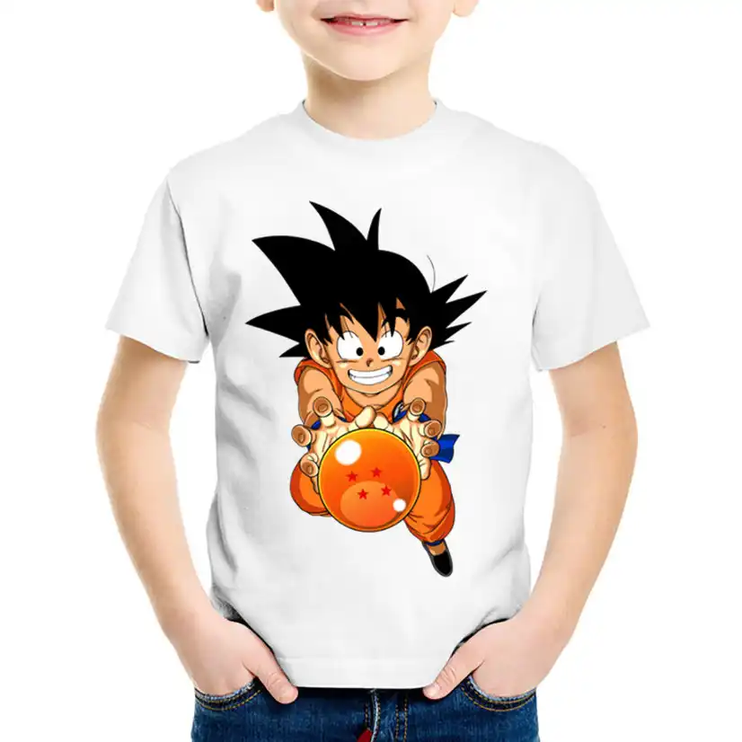 Camisetas Para Ninos De Goku Con Estampado De Dibujos Animados