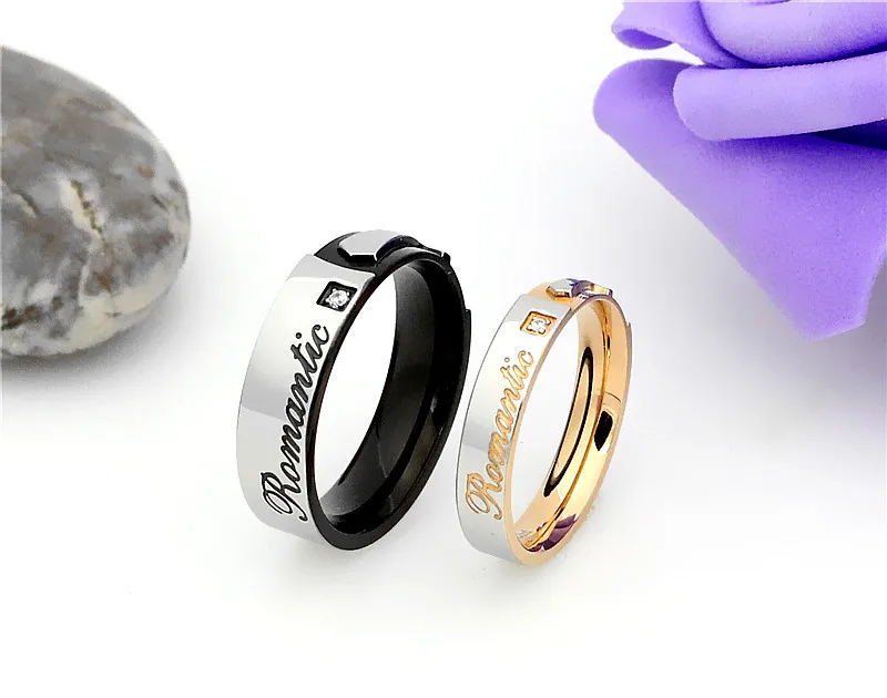 Orville Luo Cool Couple Ring Romantic Fashion Popular Couple Rings Carving Cross Titanium Steel Ring