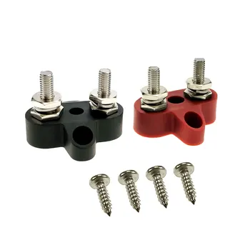 

Iztoss Dual Heavy-Duty Power Terminal Blocks M6(1/4") Dual Stud Power and Ground Junction Block