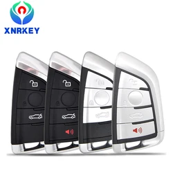 XNRKEY 3/4 Boutons Coquille de Clé De Voiture À Distance Fob pour BMW CAS4 F 3 5 7 Série E90 E92 E93 X5 F10 F20 F30 F40 Clé Shell Couverture 