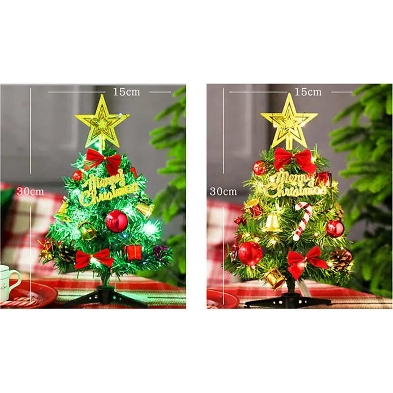 Merry Christmas мини настольная Рождественская елка, декоративный светодиодный светильник, домашний стол для гостиной, рождественский подарок, вечерние украшения@ C