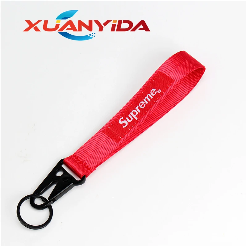 Универсальный JDM Racing MUGEN невесты Момо TAKAKeychain мобильный телефон ID карты подвесной ремень ремешки как Fck Domo Shocker авто брелок для ключей - Название цвета: Supreme red