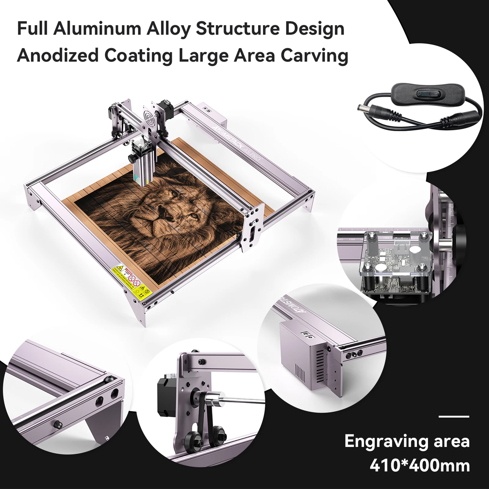 3 d printer Upgrade ATOMSTACK A5 Pro+ Laser Engraver 40W CNC Desktop DIY Laser Engraving Cutting Machine Fixed-Focus Ultra-thin Laser 3 d printer