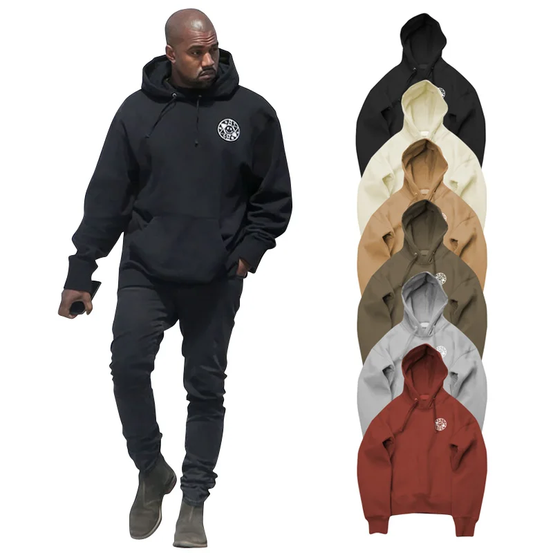 

VIMASS Very good quality nice hip hop hoodies with fleece WARM winter mens kanye west hoodie sweatshirt swag solid pullover