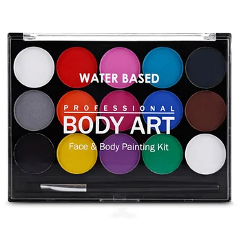 

15 Colors Kids Painting Kit Professional Face Body Paint Non-Toxic Easy to Washing for Halloween Fancy Dress Party