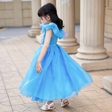 Pettigirl/элегантное платье принцессы для костюмированной вечеринки для девочек; платья Золушки с цветами; праздничный костюм; детская одежда; HGD50613-3