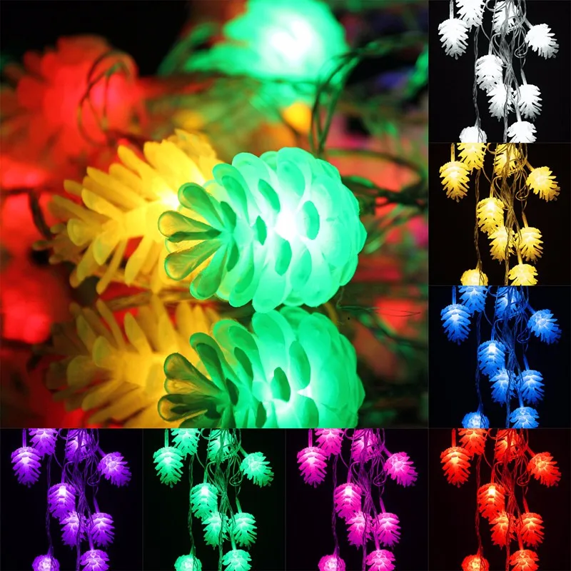 

5M 20 LED String Light Pine Cone LED Fairy String Light Garden Lamp Waterproof Christmas Outdoor Decor 110V/220V