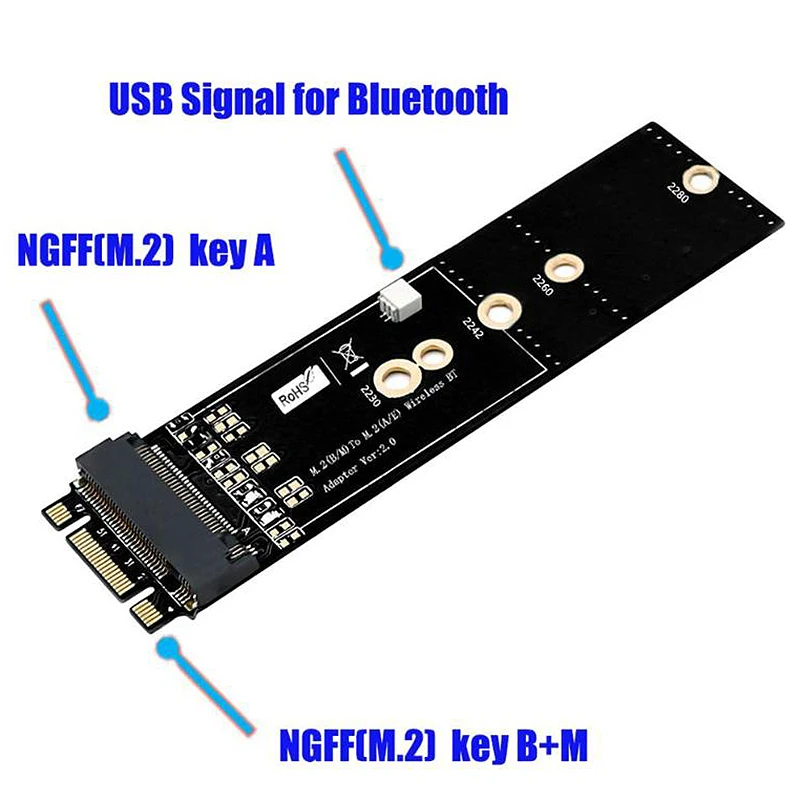 Ключ A & Key B + M M.2 Ngff Ssd на 2,5 Sata 6 ГБ/сек. адаптер с Usb сигнальным корпусом разъем M2 Ngff конвертер Поддержка Bluetooth