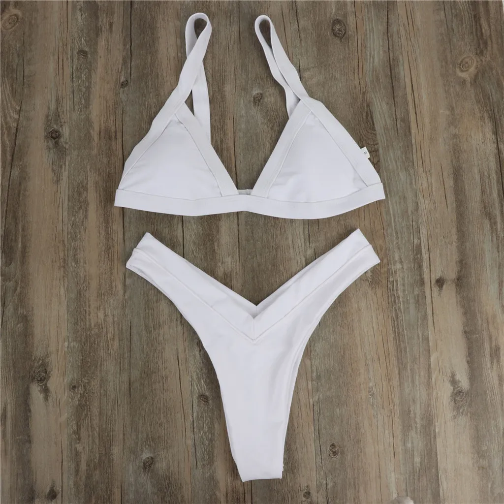 KANCOOLD Bikinis Solid Push-Up Padded Bikini 2020 Hot Sale Padded Bra High Waist Swimsuit Female Swimwear Swimsuit Beachwear 120