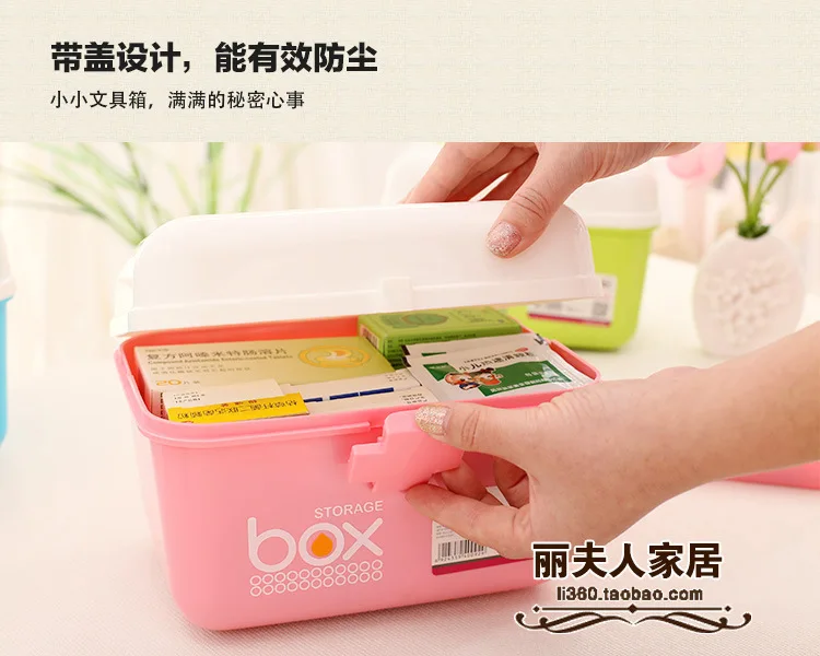 Двойной Слои разбитым ювелирные изделия коробка для хранения косметики Цвет толстые ручной бытовой Пластик аптечке