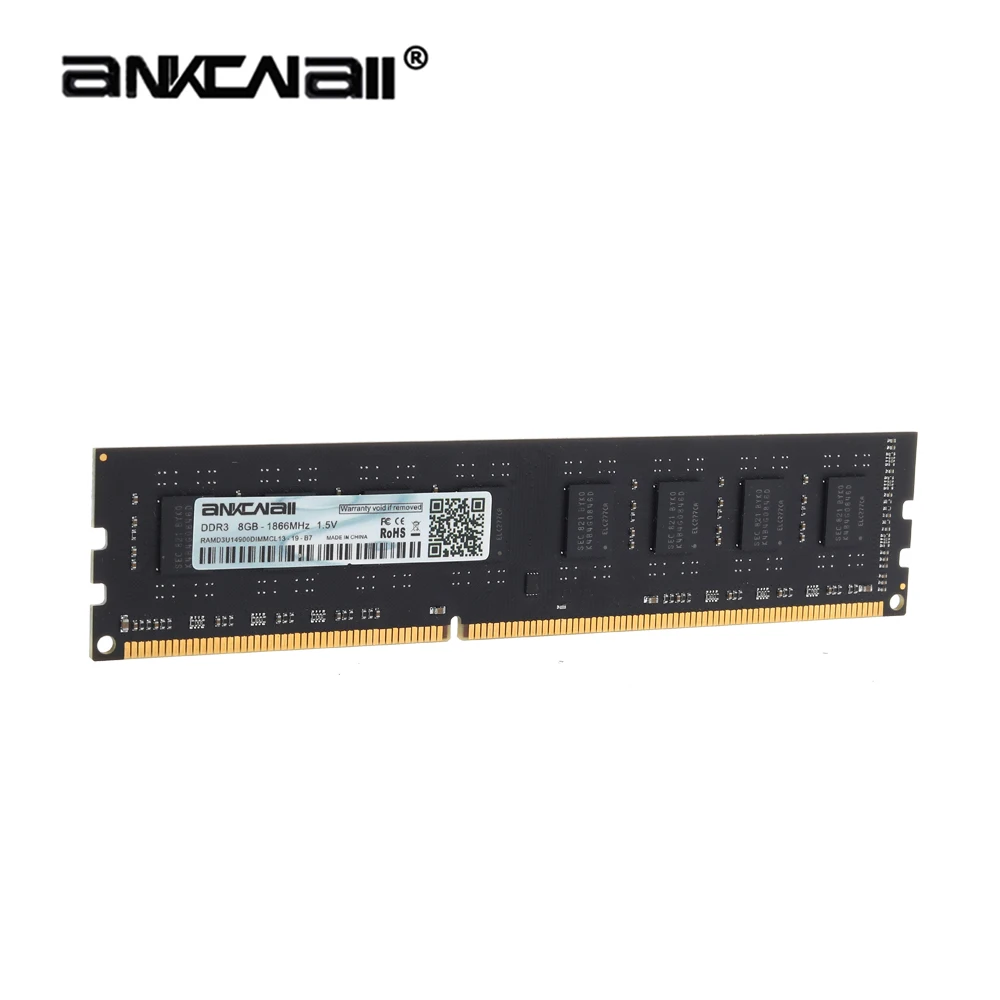 Оперативная память ANKOWALL DDR3 8 ГБ 4 1866 МГц 1600 1333/1066 настольная с радиатором 240