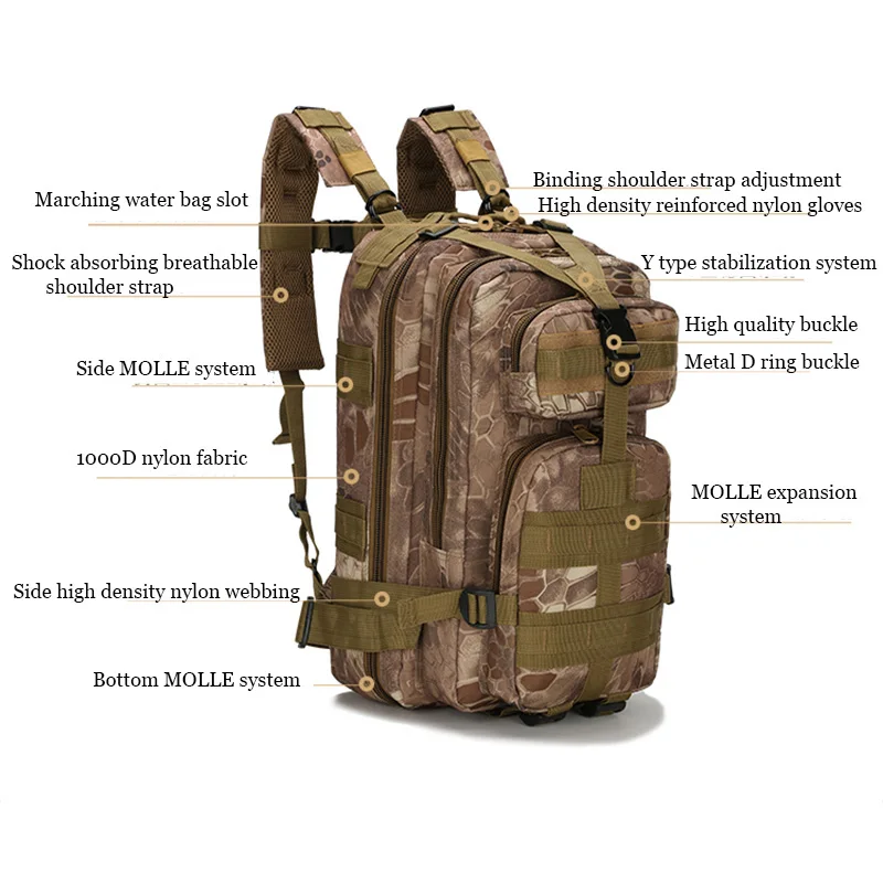Outdoor Military Rucksacks Nylon 30L Waterproof Tactical backpack Sports Camping Hiking Trekking Fishing Hunting Bags 3 Outdoor Military Rucksacks Nylon 30L Waterproof Tactical backpack Sports Camping Hiking Trekking Fishing Hunting Bags 3