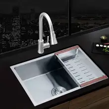 Ручная кухонная раковина из 304 нержавеющей стали, кухонная раковина с ползуном воды и нано Антибактериальный кухонный кран