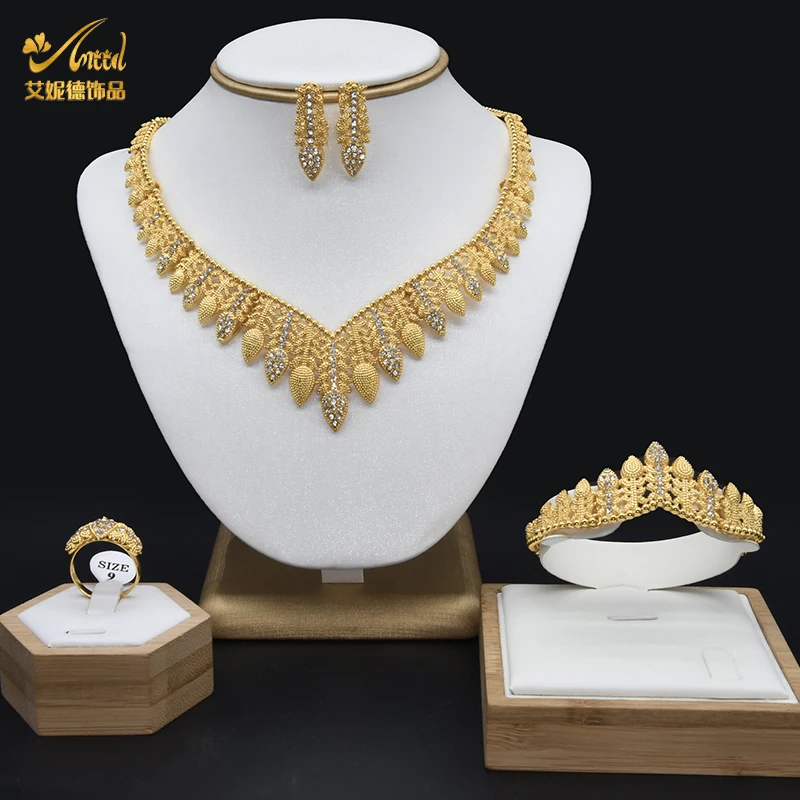 Jewelery Set 24K Gold Plated Set For Woman Bijoux Africaine Dubai
