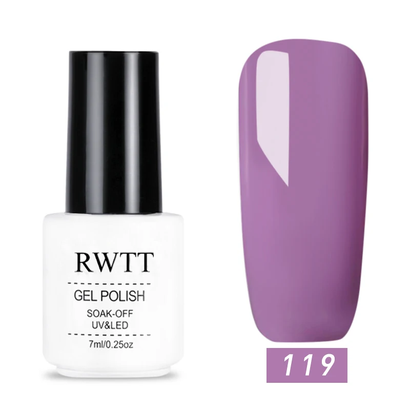 RWTT 7 мл УФ-гель Лаки лак для ногтей, набор для маникюра, покрытие для ногтей, полустойкое к полу постоянный Гибридный рисунки на ногтях Off-белый Гель-лак для ногтей