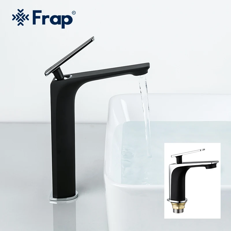 Frap Basin Faucet Black Bathroom Sink Faucet Tap Brass Bathroom Faucet Deck Mounted Basin Mixer Tap F1057