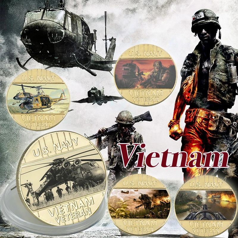 Wr Vietnam War Monete Placcate Oro Da Collezione World War Ii Us Challenge Monete Medaglia Originale Souvenir Regalo Per Uomo Dropshipping