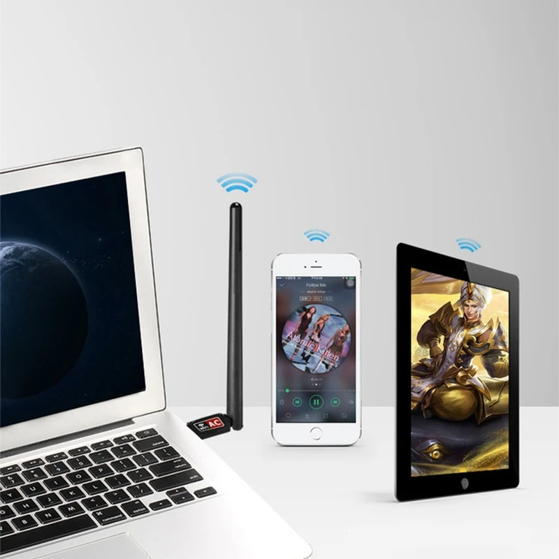 Беспроводной USB Wifi адаптер 600 Мбит/с двухдиапазонный 2,4/5 ГГц беспроводной Usb Wifi сетевой адаптер с антенной 802.11B/N/G/Ac