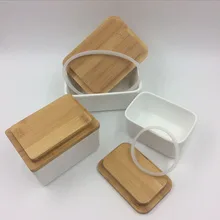 Новинка, 1 шт., квадратная фарфоровая тарелка для масла, герметичная, простая, хранитель масла с крышкой, Кухонный Контейнер для хранения XOA