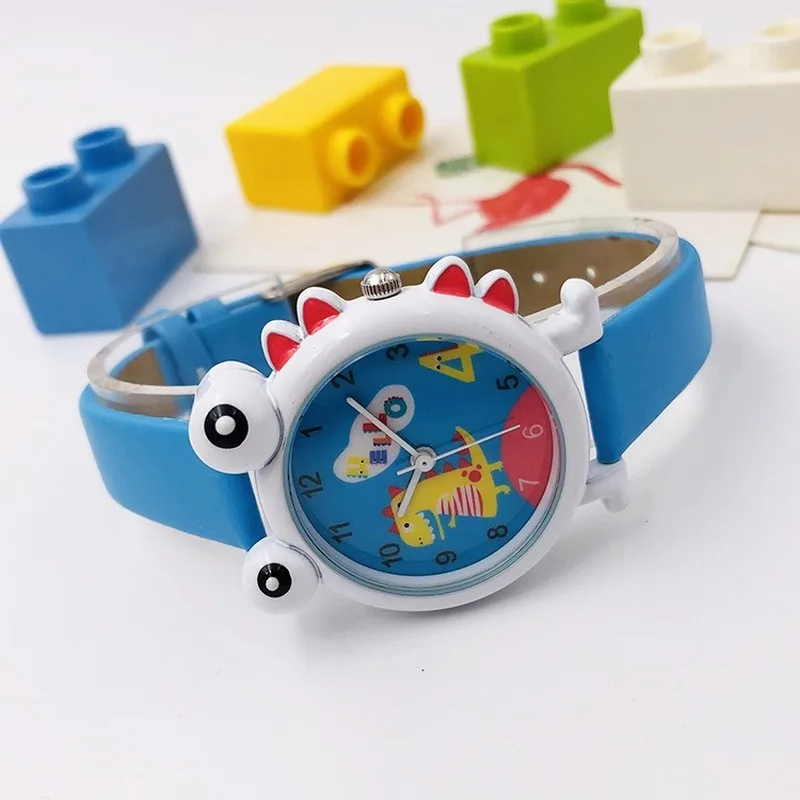 Высококачественные детские часы, модные повседневные студенческие часы для девочек и мальчиков, милые водонепроницаемые часы с динозавром из мультфильма для детей, подарок