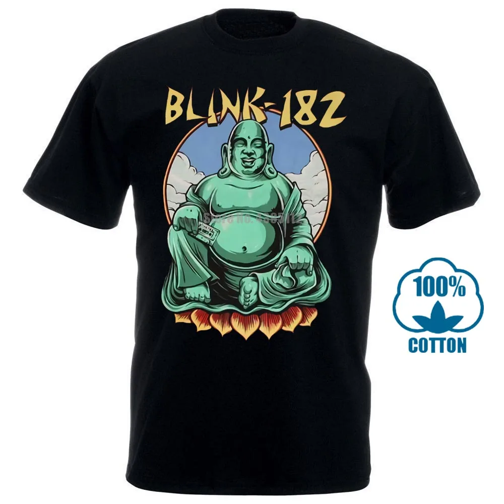 Лицензированный официальный Blink 182 Будда Футболка черный Фирменная Новинка взрослых Tsu Bl7311