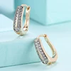 925 Sterling Silver 18K Gold U Shaped Cubic Zirconia Hoop Earrings For Women Silver Jewelry ► Photo 2/6