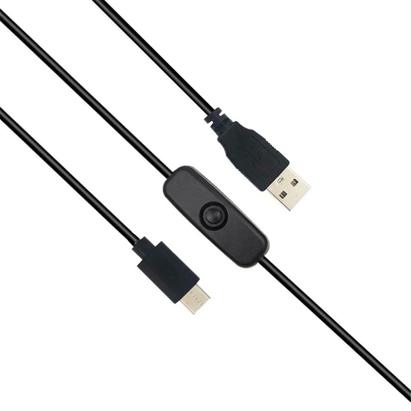 Мощность Кабель-адаптер 5В 3A Usb к Тип-C Питание шнур с вкл/выкл кнопка для Raspberry Pi 4 модели B