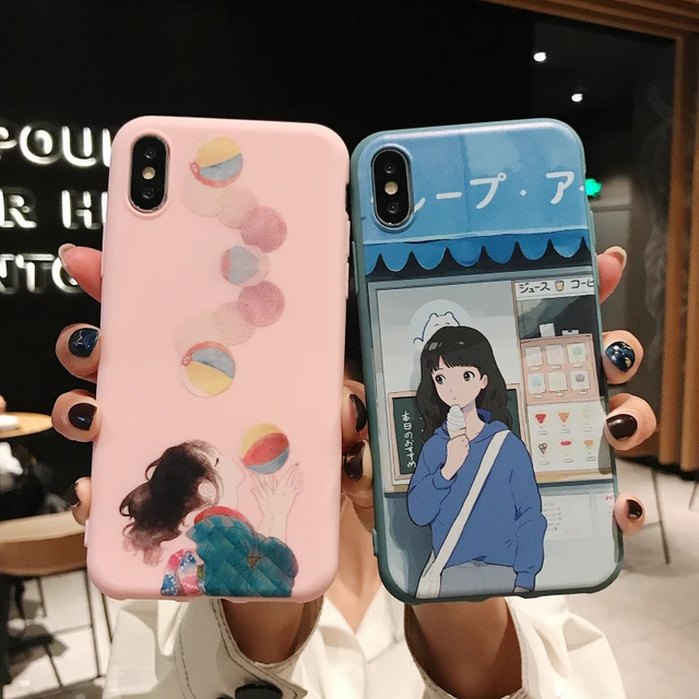 Custodie per telefoni con illustrazione anime giapponesi Kawaii per iphone  11 Pro XS Max XR X custodia in silicone per iPhone 6 6s 7 8 7Plus Capa -  AliExpress