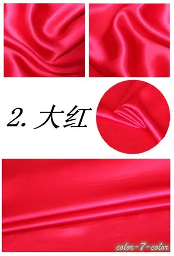 1 метр Высококачественная эластичная имитация шелковой атласной ткани для свадебного платья высококачественное украшение Роскошная ткань украшение - Цвет: Red