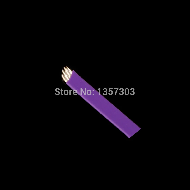 500 шт./кор. супер sharp татуировки иголки, аксессуары для шитья обеззараженные, для перманентного макияжа Фиолетовый 14 нержавеющие стальные микролопатки лезвие для бровей Lip-B0