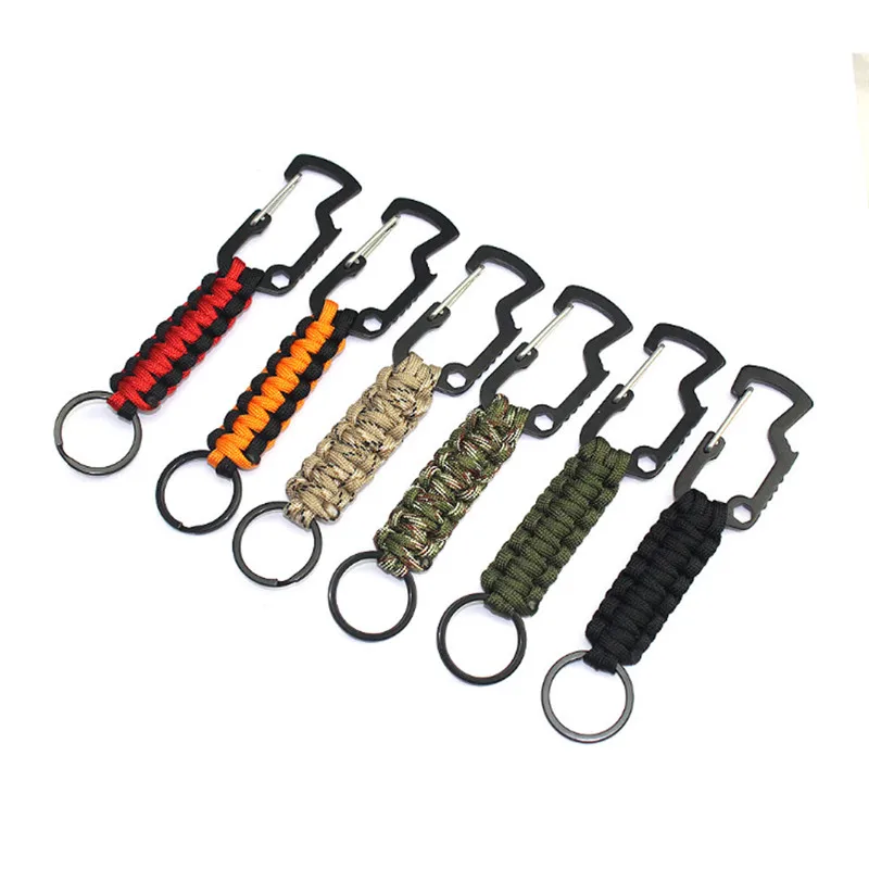 

1pc EDC Climb Keychain Tactical Outdoor Survival Tool Carabiner Hook Parachute Cord High Quality