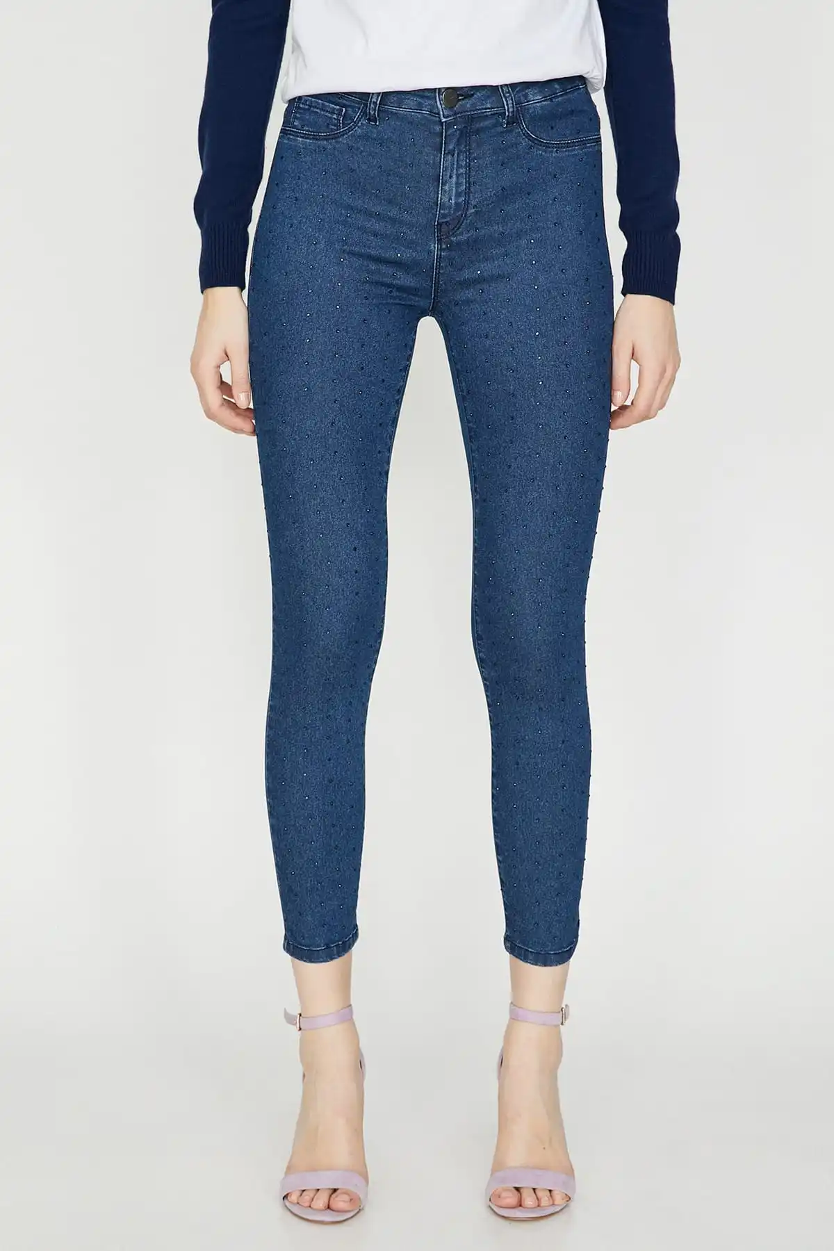 Koton женские синие облегающие джинсы с высокой талией 9 YAK47113MD| |
