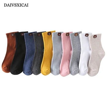 

5Pairs/lot=10Pieces Autumn Winter Socks Fashion Womens Cotton Striped Two-Bar Casual Female Cotton Socks