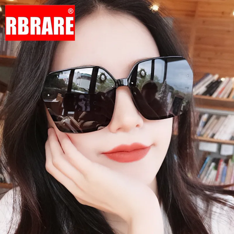 

RBRARE Square Oversized Sunglasses Women Luxury Brand Mirror Sunglasses Women Retro Sun Glasses For Women Oculos De Sol Feminino