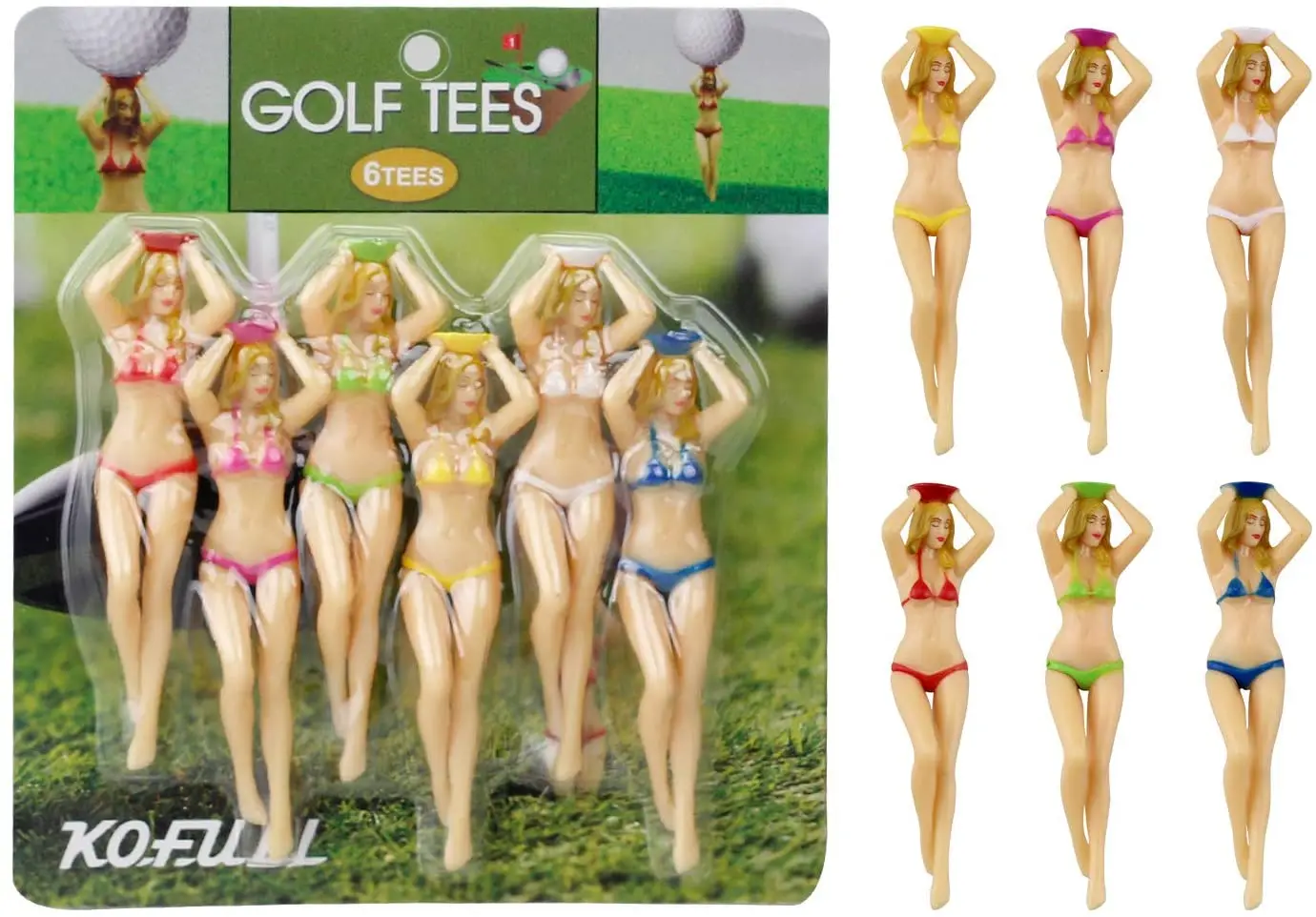 CRESTGOlf женские пластиковые аксессуары для гольфа 6 шт./упаковка размер 76 мм (3 дюйма)