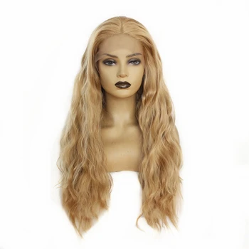 

Light Brown Synthetic Lace Front Wig With Baby Hair 180 Density Loose Wave Heat Resistant Natural Wigs For Black Women