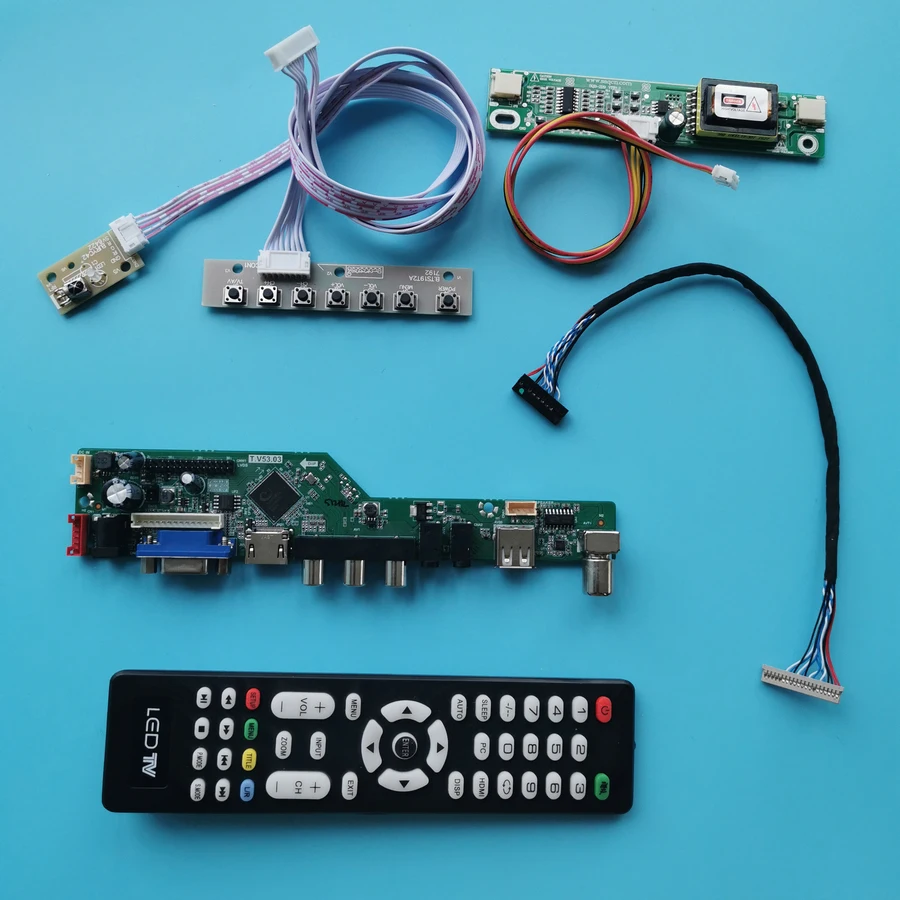 LVDS 20-Pin LCD monitor for G150XG01/M150XN06/M150XN07/TMS150XG1 controller drive board VGA+AV+USB DIY kit 2-CCFL 1024*768 | Компьютеры и