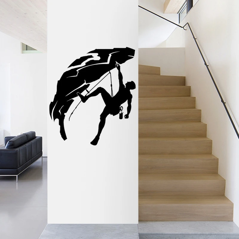 DCTAL Climbing Sticker Climbers Decal Extreme Sports Posters Vinyl Wall Decals Parede Decor Mural Climbing Sticker