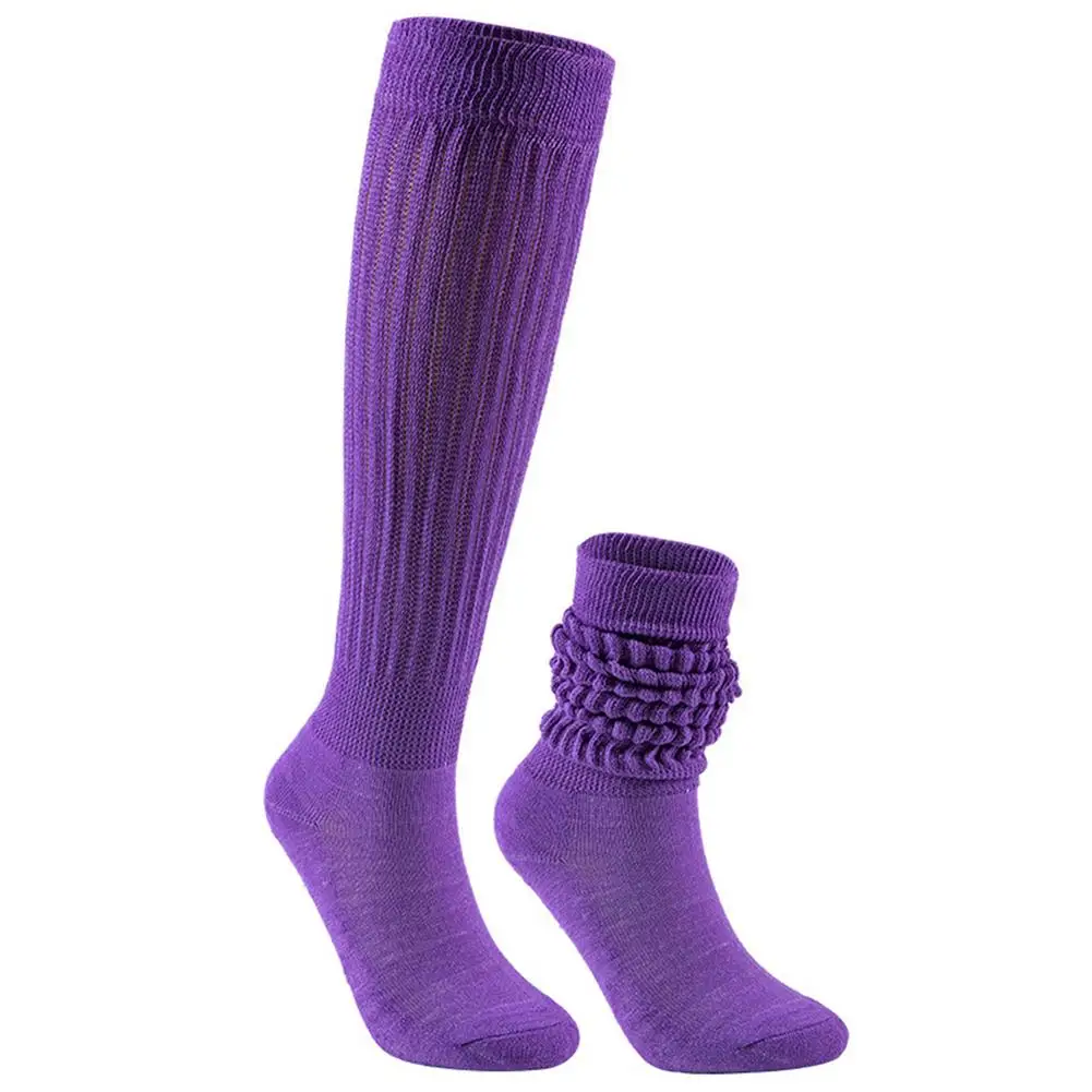 Slouch Scrunchy Socks for Women Colorful Long Loose Stacked Chunky Cotton Ladies Girls Casual Knee High Boot Sock trouser socks