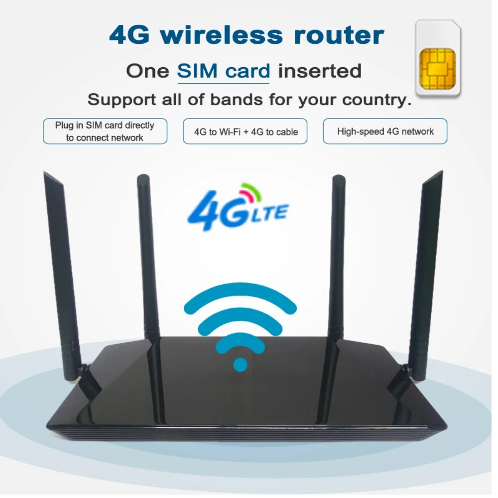 

The cheapest 3G/4G LTE Mobile Wifi Hotspot With Sim Card Slot LTE Router 300Mbps Wireless CPE 4Pcs External Antenna Up 32Users