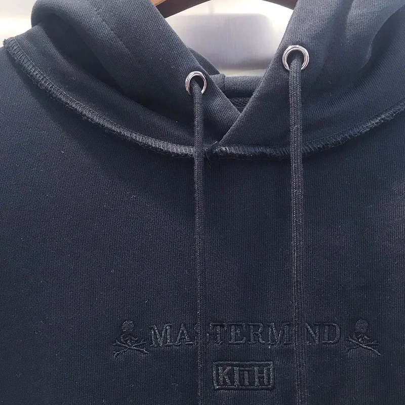 1:1, лучшее качество, толстовки для мужчин и женщин, Mastermind Japan X Kith, для сотрудничества, с вышивкой, для мужчин, MMJ, черепа, пары, толстовки, топы с капюшоном