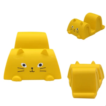 

Japan Cute Kawaii Cartoon Geometric Animals Cat Watching TV Phone Holder Figures Desktop Home Decoration Miniature Figurines