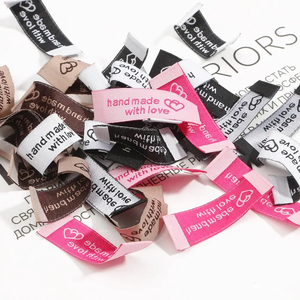 

Handmade Tags Embossed Printed Clothing Labels 20pcs DIY Flag Labels For Garment Crafts Sewing Accessories