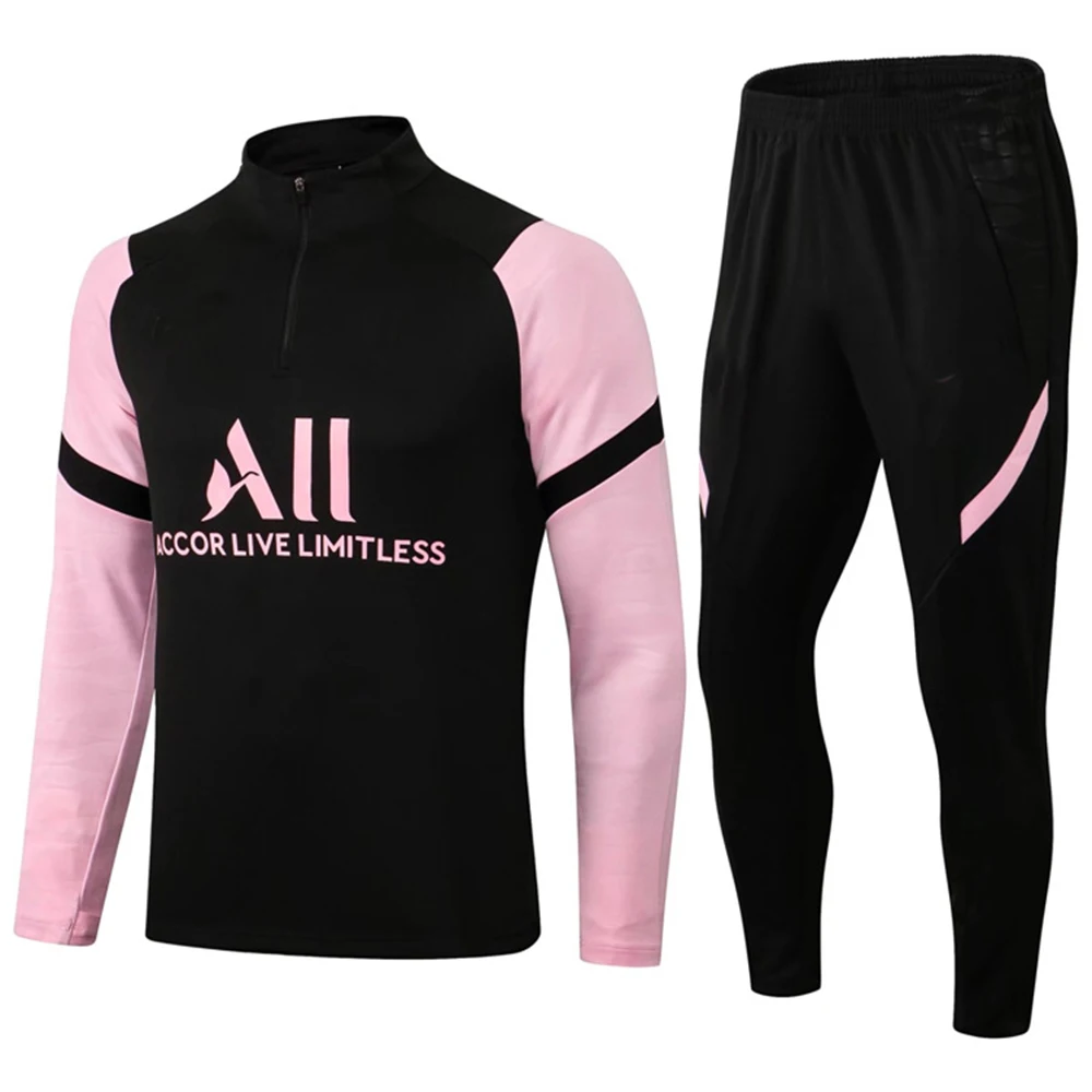 Dropshipping Long Sweatshirt Half Zipper Sweater Sweatpants 2 Pieces Sets Sports Suits Football Tracksuits Soccer Club Clothing | Мужская