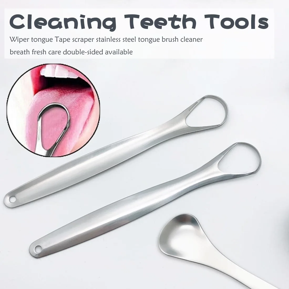 1 шт. из нержавеющей стали для чистки языка полости рта скребок для языка медицинская зубная щетка многоразовая свежее дыхание